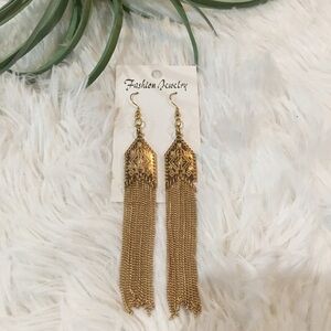 TASSEL earrings fashion jewelry gold pierced